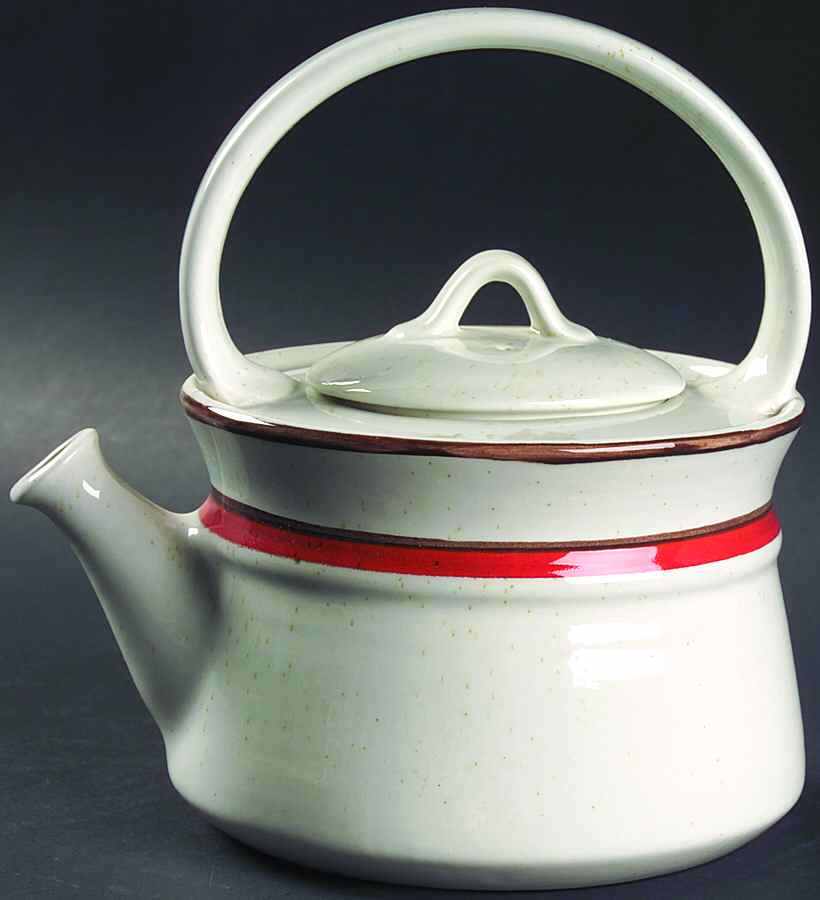 Primary Red Teapot & Lid by Metlox - Poppytrail - Vernon-1