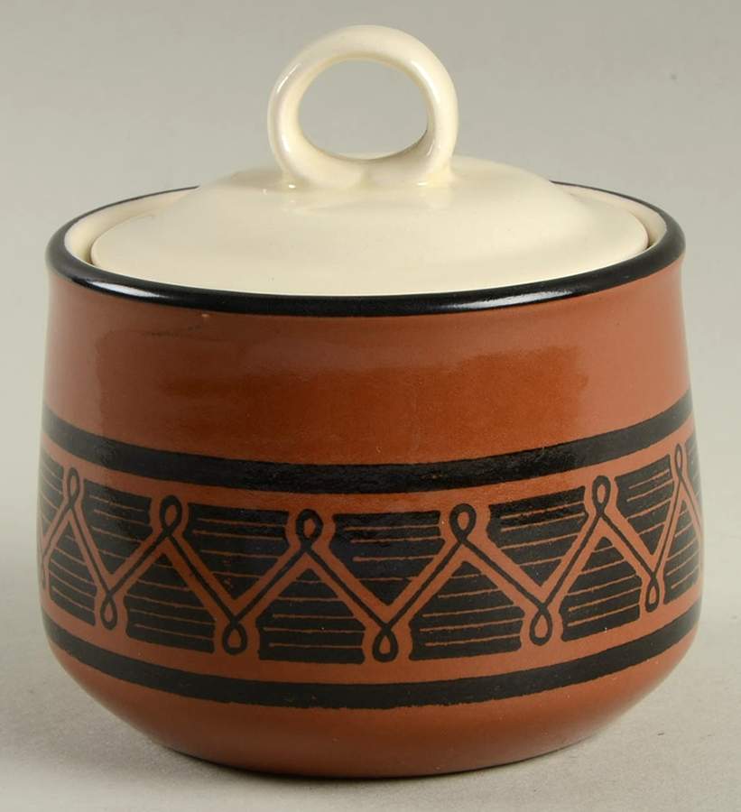 Pueblo Sugar Bowl & Lid by Metlox - Poppytrail - Vernon-1