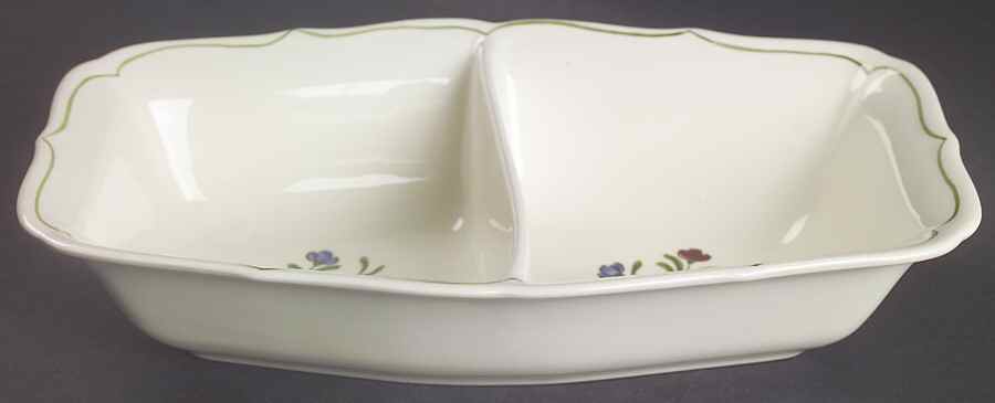 Quail Ridge 10" Oval Divided Vegetable Bowl by Metlox - Poppytrail - Vernon-1