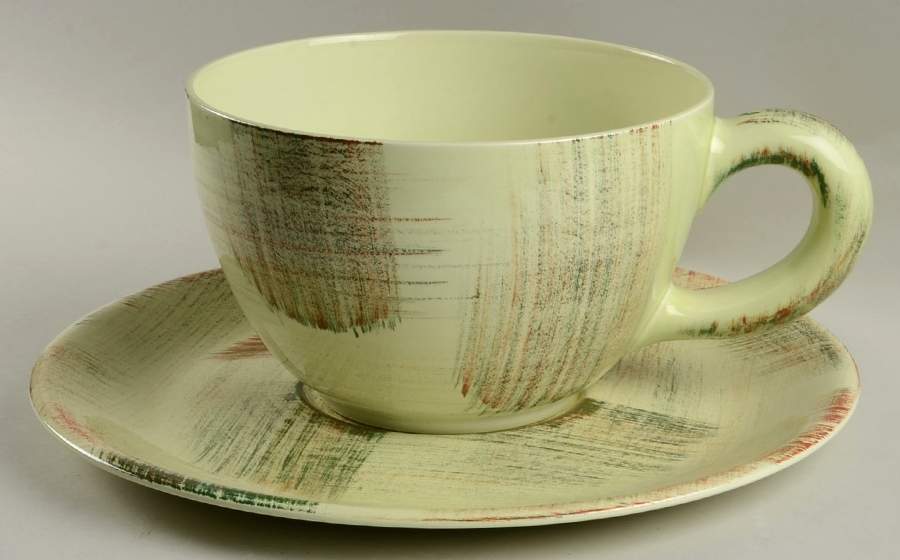 Raffia Colossal Cup & Saucer Set by Metlox - Poppytrail - Vernon-1