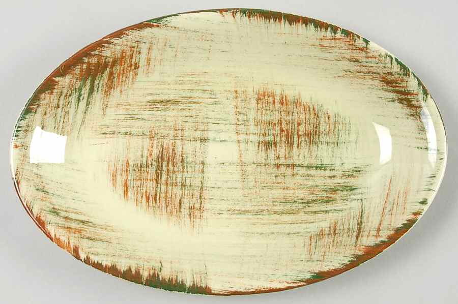 Raffia 9" Oval Serving Platter by Metlox - Poppytrail - Vernon-1