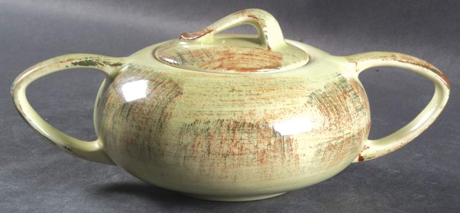 Raffia Sugar Bowl & Lid by Metlox - Poppytrail - Vernon-1