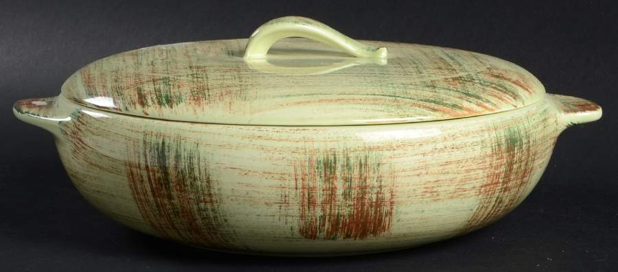 Raffia Round Covered Vegetable by Metlox - Poppytrail - Vernon-1