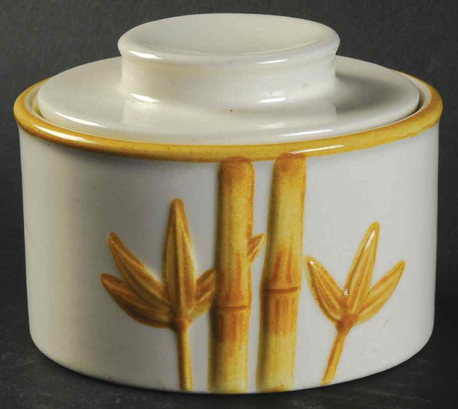 Rattan Sugar Bowl & Lid by Metlox - Poppytrail - Vernon-1