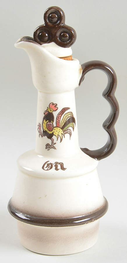 Red Rooster Oil Cruet and Stopper by Metlox - Poppytrail - Vernon-1