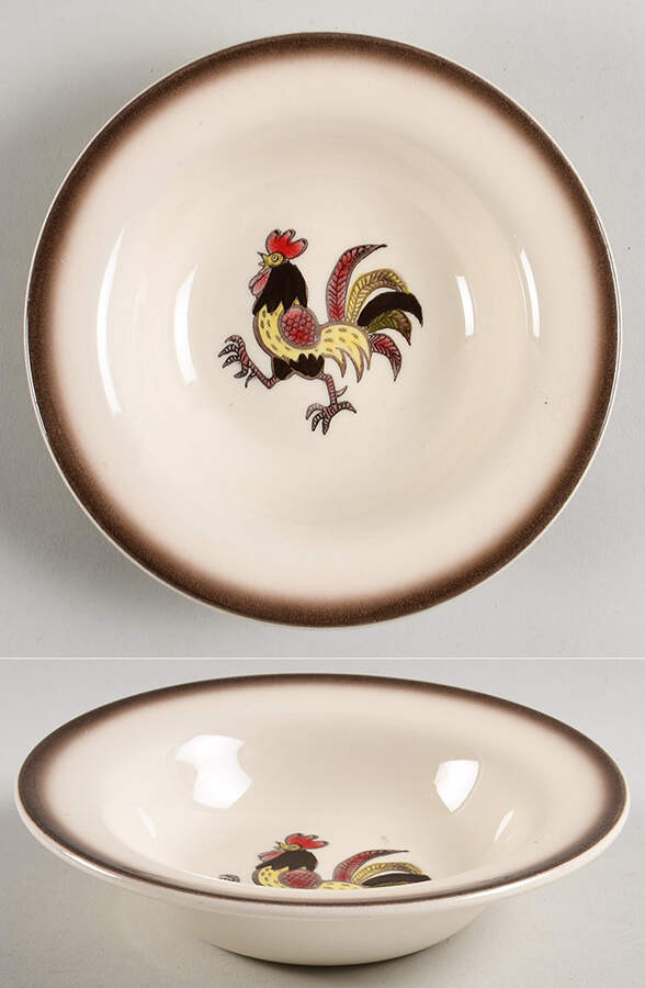 Red Rooster Fruit/Dessert (Sauce) Bowl by Metlox - Poppytrail - Vernon-1