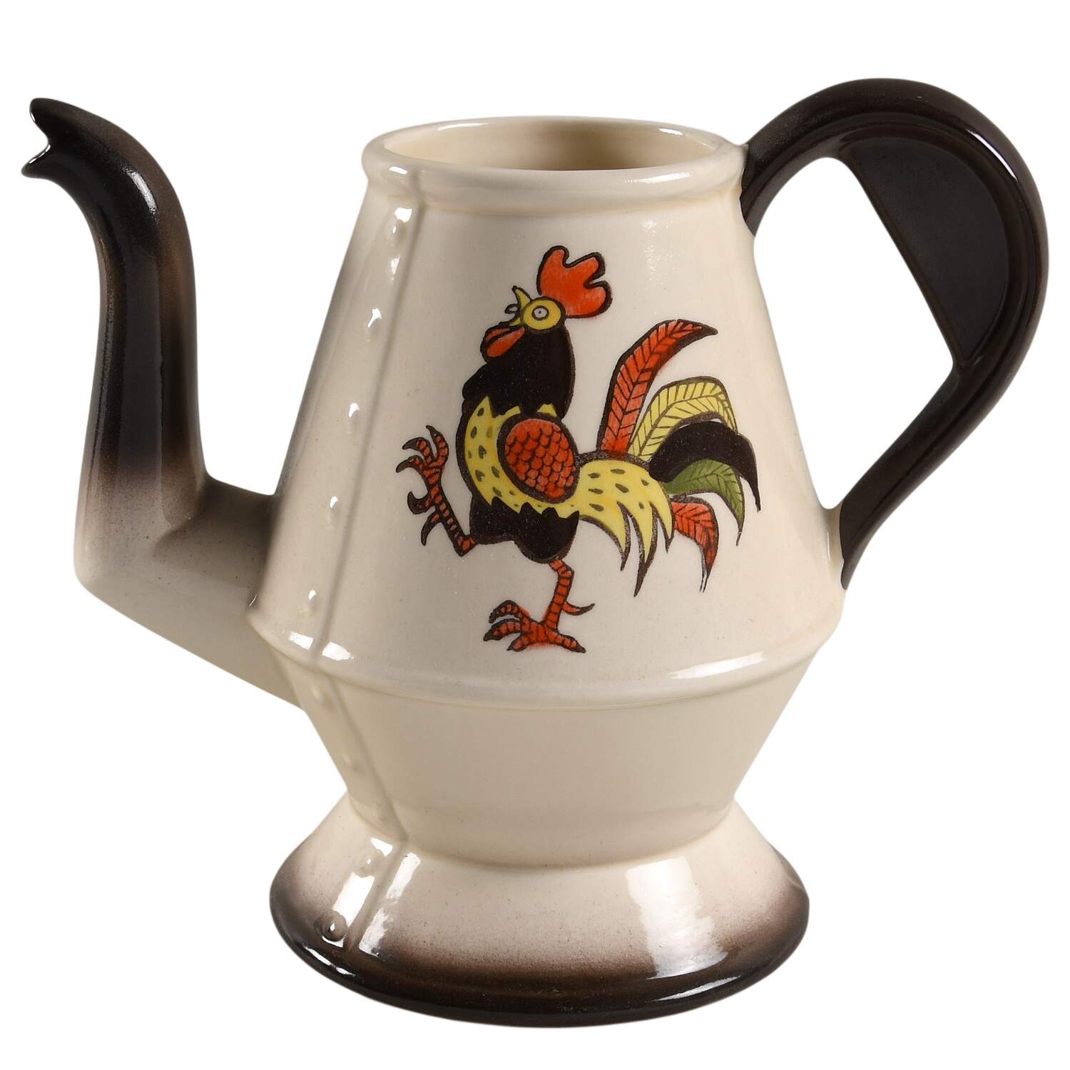 Red Rooster Coffee Pot No Lid by Metlox - Poppytrail - Vernon-1