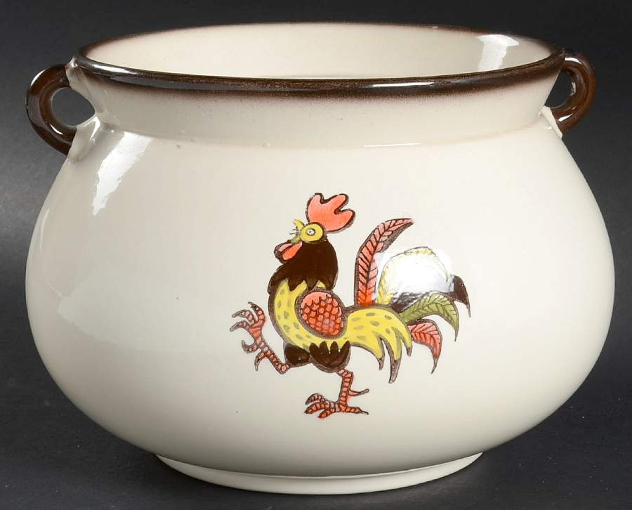 Red Rooster Kettle Casserole No Lid Or Handle by Metlox - Poppytrail - Vernon-1