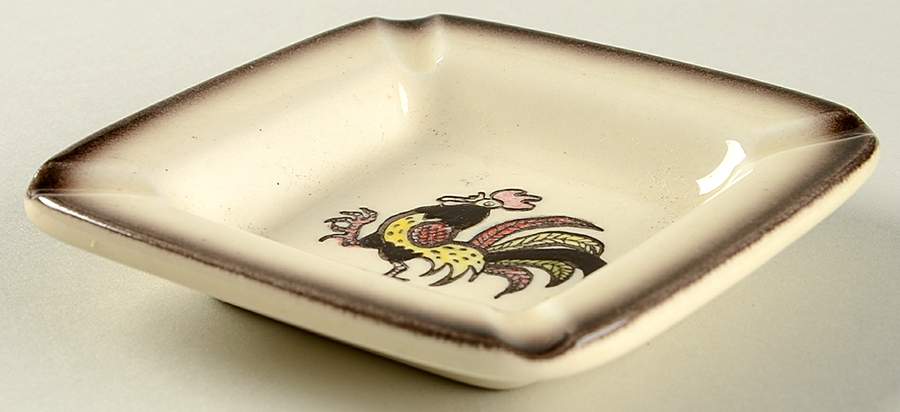 Red Rooster 4" Ashtray by Metlox - Poppytrail - Vernon-1