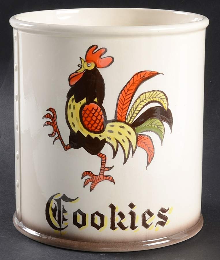 Red Rooster Cookie Jar No Lid by Metlox - Poppytrail - Vernon-1