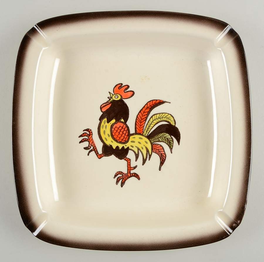 Red Rooster Large Ashtray by Metlox - Poppytrail - Vernon-1