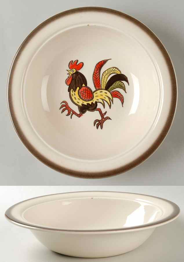 Red Rooster 10" Round Vegetable Bowl by Metlox - Poppytrail - Vernon-1
