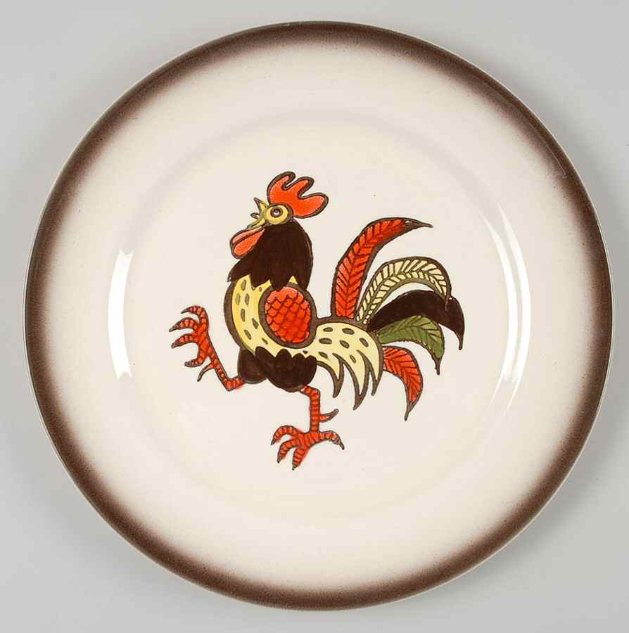 Red Rooster Dinner Plate by Metlox - Poppytrail - Vernon-1