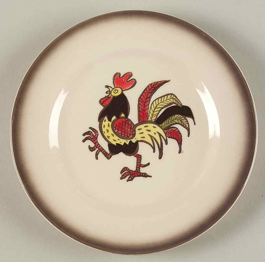Red Rooster Bread & Butter Plate by Metlox - Poppytrail - Vernon-1