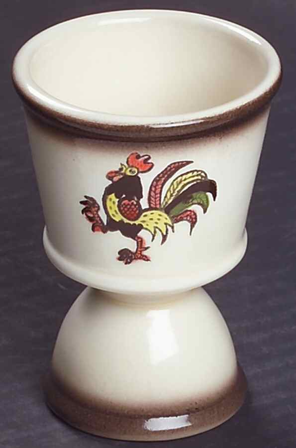 Red Rooster Double Egg Cup by Metlox - Poppytrail - Vernon-1
