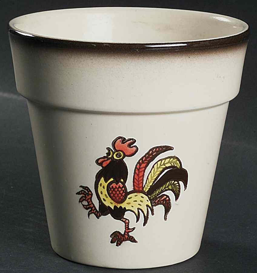 Red Rooster 4" Flower Pot by Metlox - Poppytrail - Vernon-1
