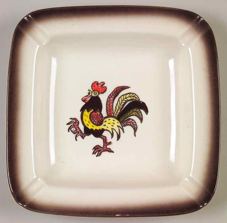 Red Rooster Medium Ashtray by Metlox - Poppytrail - Vernon-1