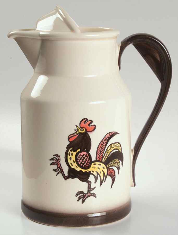 Red Rooster 64 Oz Pitcher by Metlox - Poppytrail - Vernon-1