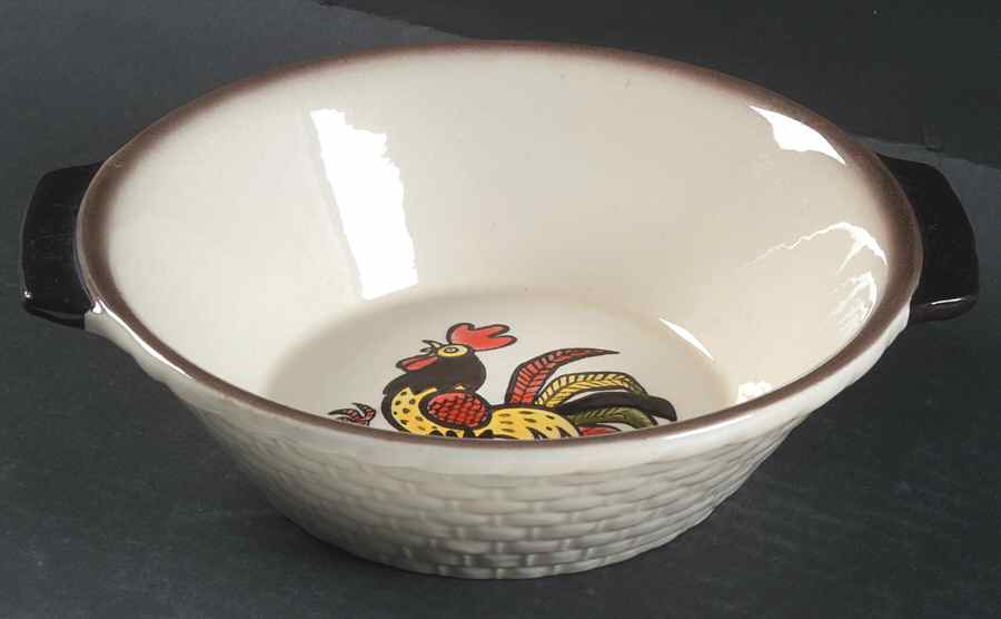 Red Rooster 9" Round Vegetable Bowl by Metlox - Poppytrail - Vernon-1