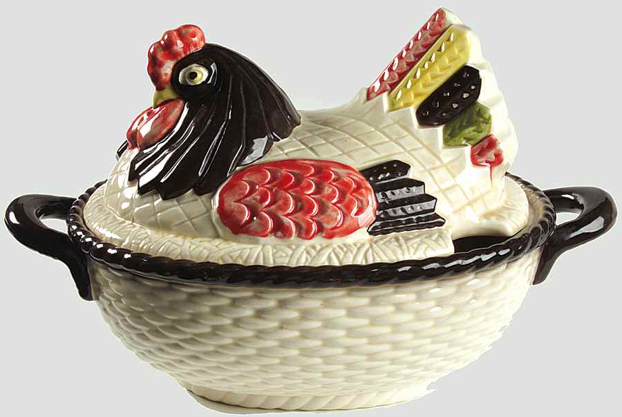 Red Rooster Tureen &  Lid by Metlox - Poppytrail - Vernon-1