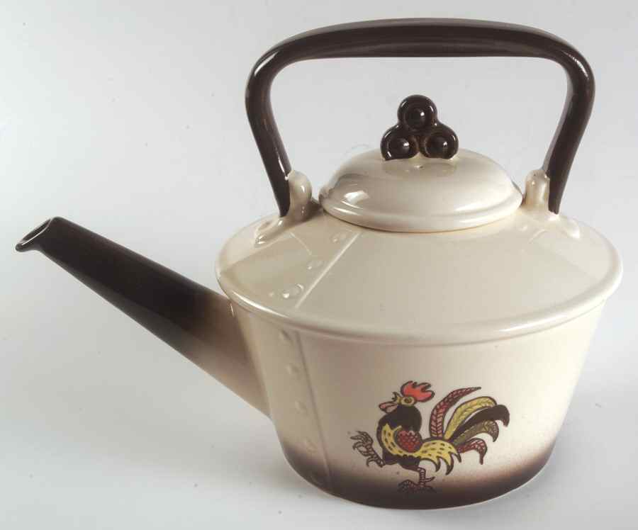 Red Rooster Teapot & Lid by Metlox - Poppytrail - Vernon-1