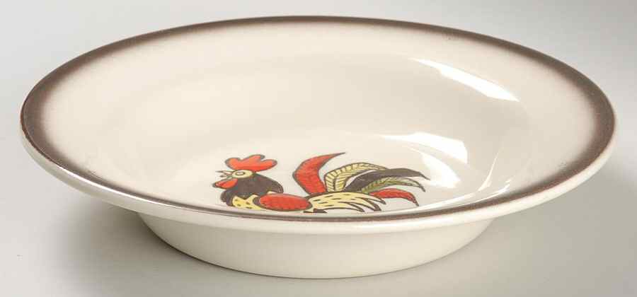 Red Rooster Rim Soup Bowl by Metlox - Poppytrail - Vernon-1