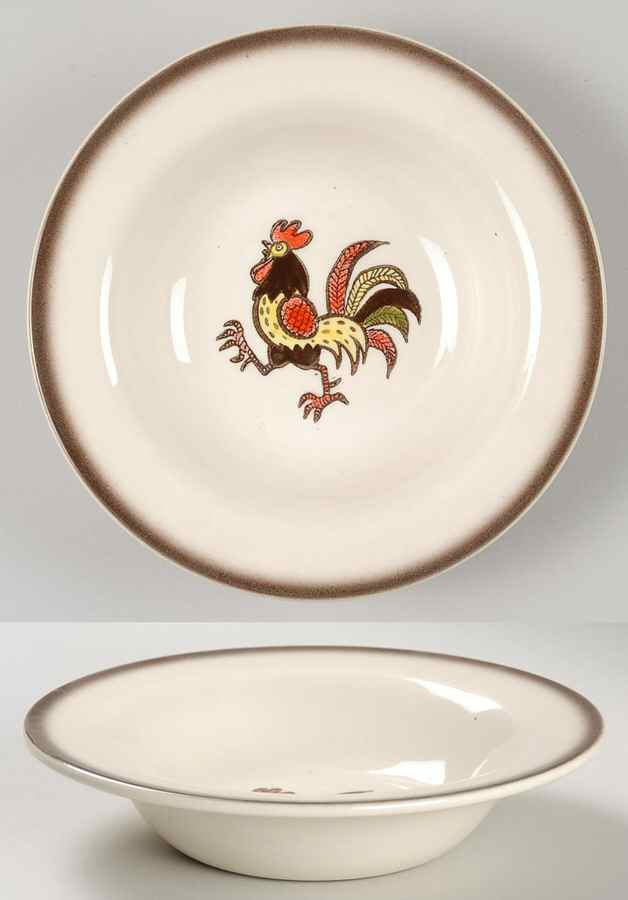 Red Rooster Rim Fruit/Dessert (Sauce) Bowl by Metlox - Poppytrail - Vernon-1