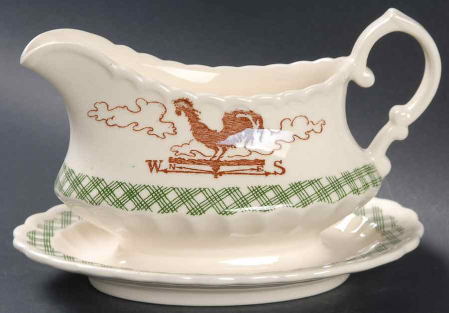 Rfd Gravy Boat with Attached Underplate by Metlox - Poppytrail - Vernon-1