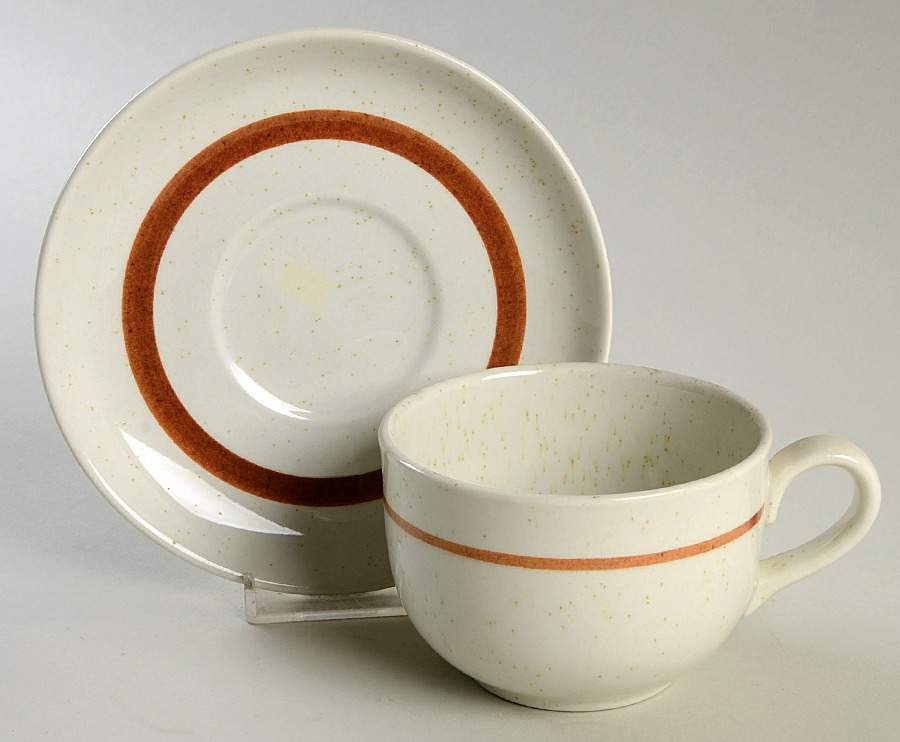 Rhythm Flat Cup & Saucer Set by Metlox - Poppytrail - Vernon-1