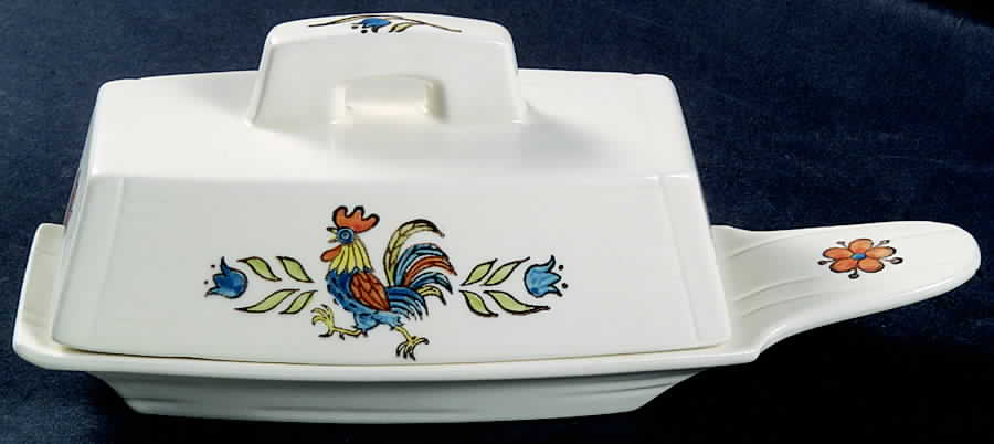Rooster Bleu 1/4 Lb Covered Butter by Metlox - Poppytrail - Vernon-1