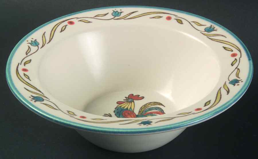 Rooster Bleu Rim Cereal Bowl by Metlox - Poppytrail - Vernon-1