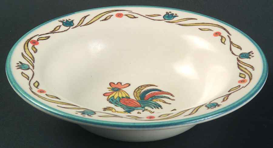 Rooster Bleu Rim Fruit/Dessert (Sauce) Bowl by Metlox - Poppytrail - Vernon-1