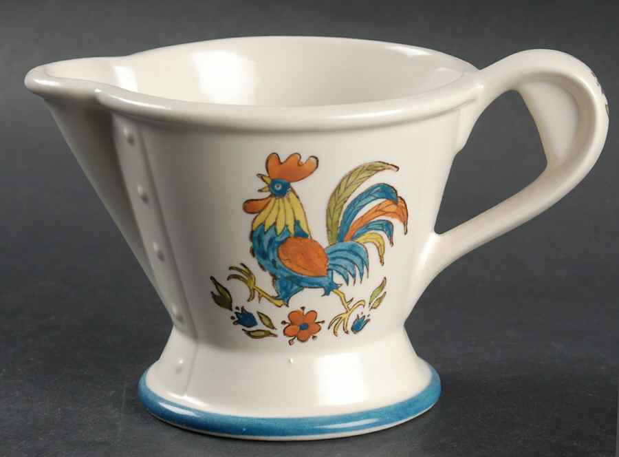 Rooster Bleu Creamer by Metlox - Poppytrail - Vernon-1