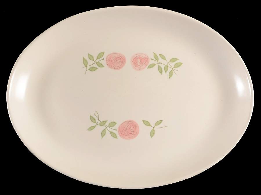 Rose A Day 13" Oval Serving Platter by Metlox - Poppytrail - Vernon-1