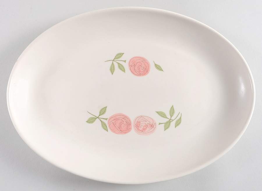 Rose A Day 11" Oval Serving Platter by Metlox - Poppytrail - Vernon-1