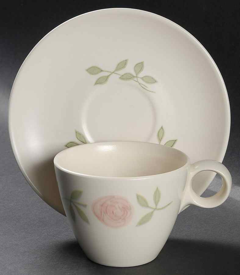 Rose A Day Flat Cup & Saucer Set by Metlox - Poppytrail - Vernon-1