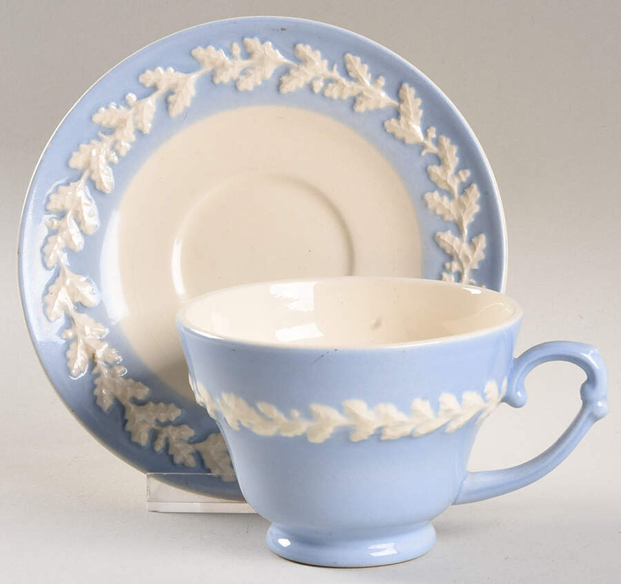 Royal Oak Blue Footed Cup & Saucer Set by Metlox - Poppytrail - Vernon-1