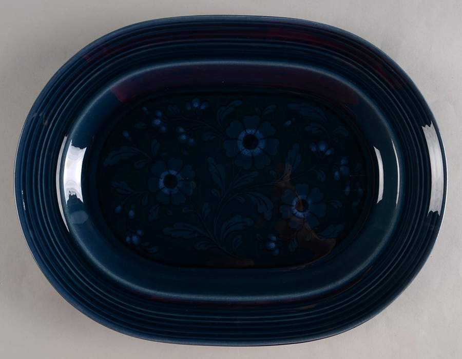 San Clemente Laguna Blue 13" Oval Serving Platter by Metlox - Poppytrail - Vernon-1
