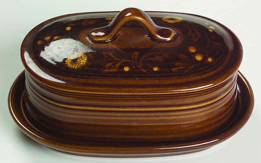 San Clemente Hacienda La Casa Brown 1/4 Lb Covered Butter by Metlox - Poppytrail - Vernon-1