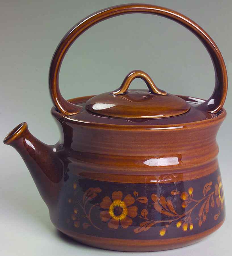 San Clemente Hacienda La Casa Brown Teapot & Lid by Metlox - Poppytrail - Vernon-1