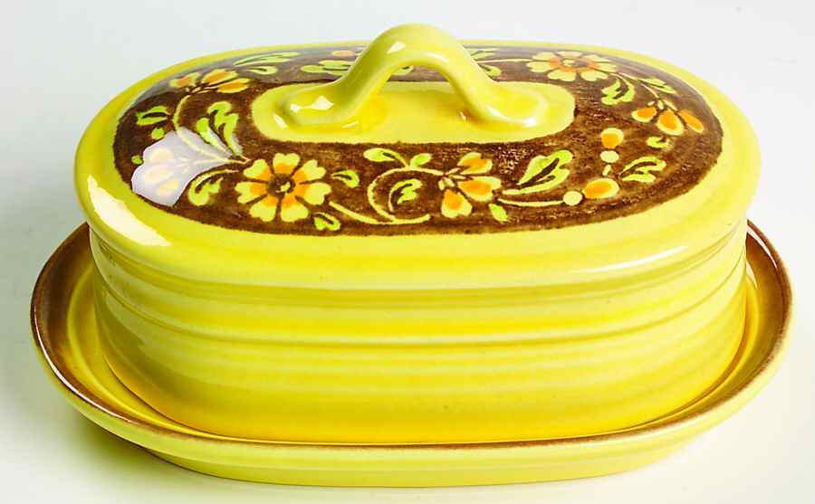 San Clemente Spanish Yellow 1/4 Lb Covered Butter by Metlox - Poppytrail - Vernon-1