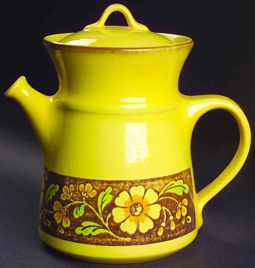 San Clemente Spanish Yellow Coffee Pot & Lid by Metlox - Poppytrail - Vernon-1