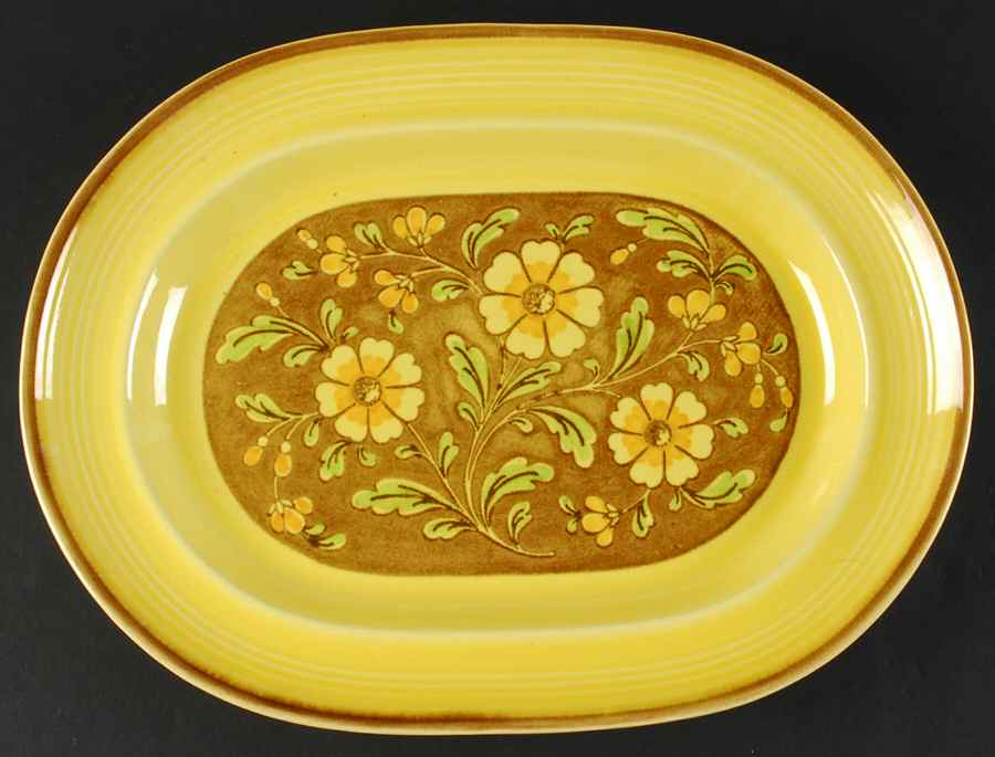 San Clemente Spanish Yellow 13" Oval Serving Platter by Metlox - Poppytrail - Vernon-1