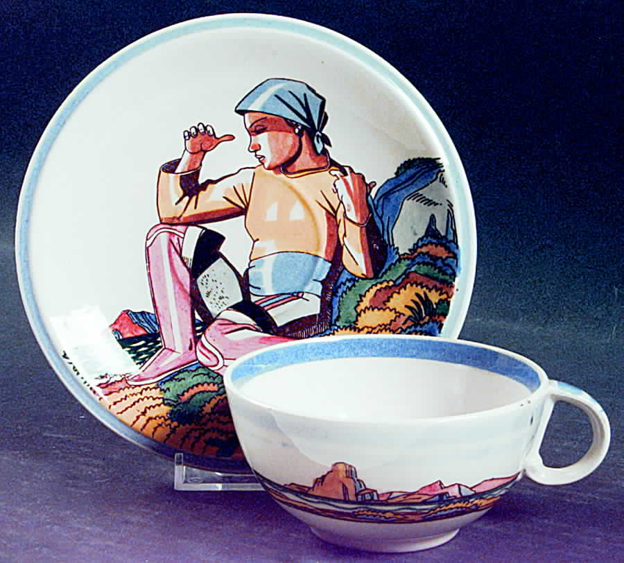 Salamina Flat Cup & Saucer Set by Metlox - Poppytrail - Vernon-1