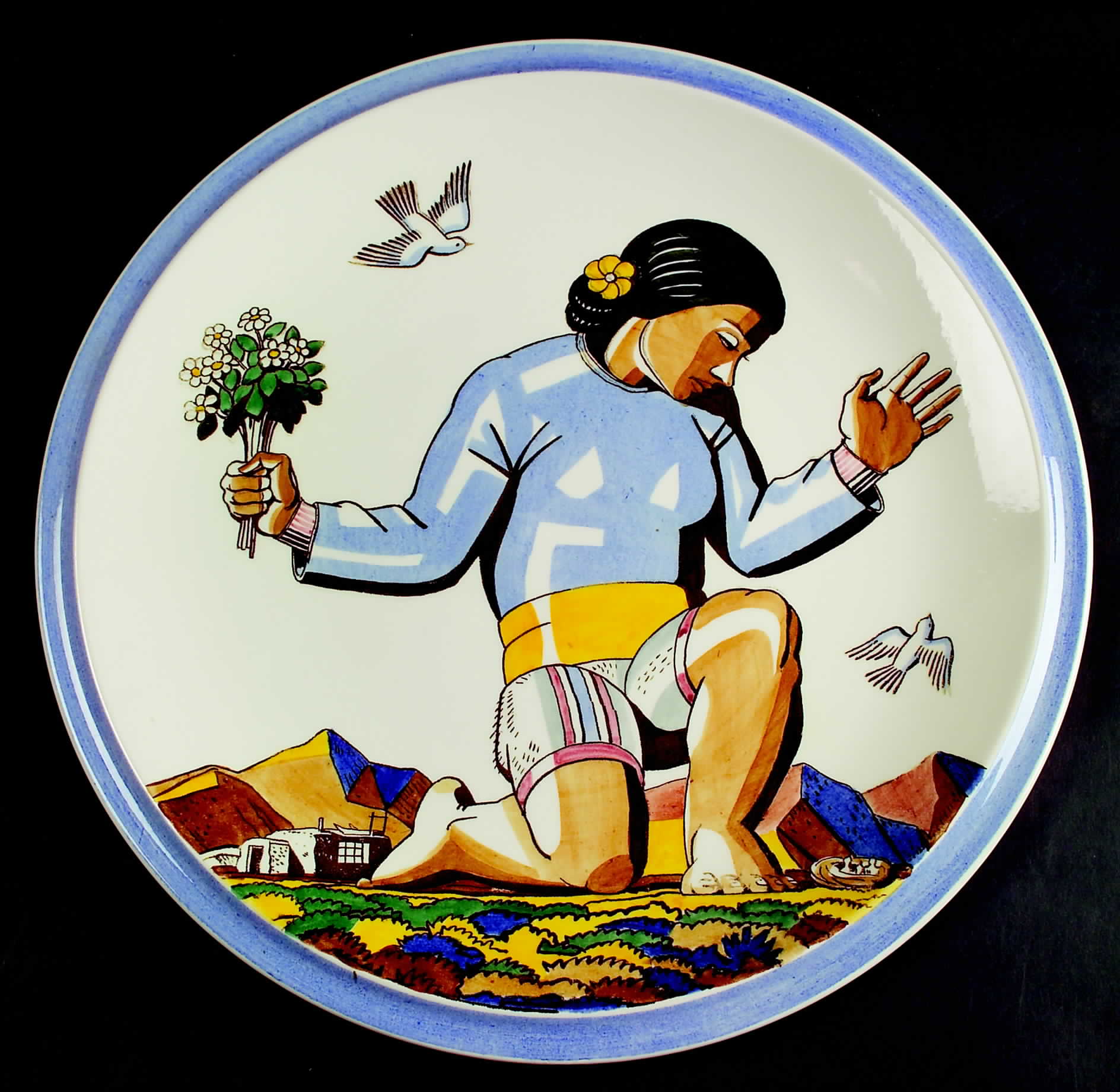 Salamina 13" Chop Plate (Round Platter) by Metlox - Poppytrail - Vernon-1