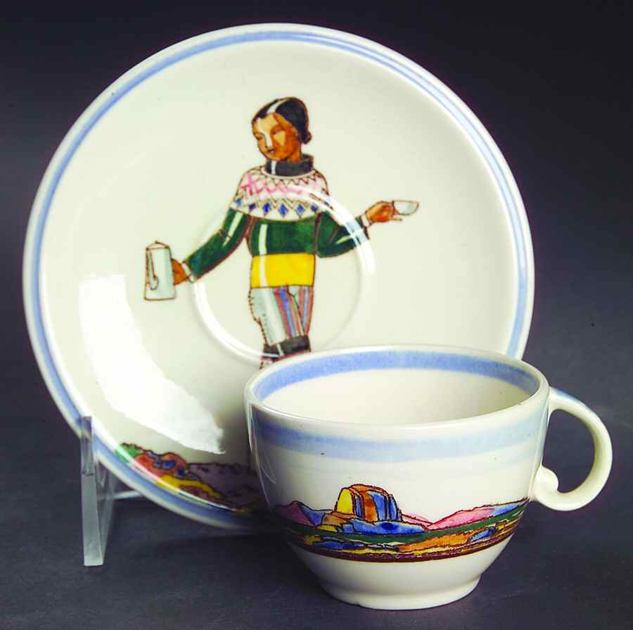 Salamina Flat Demitasse Cup & Saucer Set by Metlox - Poppytrail - Vernon-1