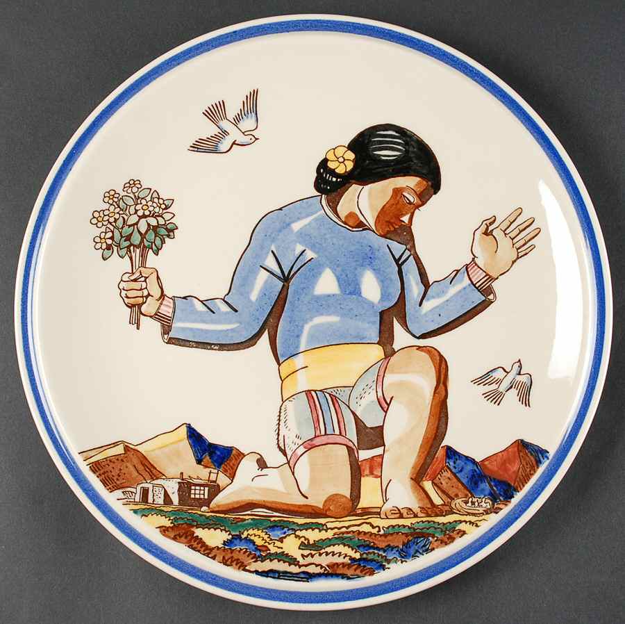 Salamina 12" Chop Plate (Round Platter) by Metlox - Poppytrail - Vernon-1