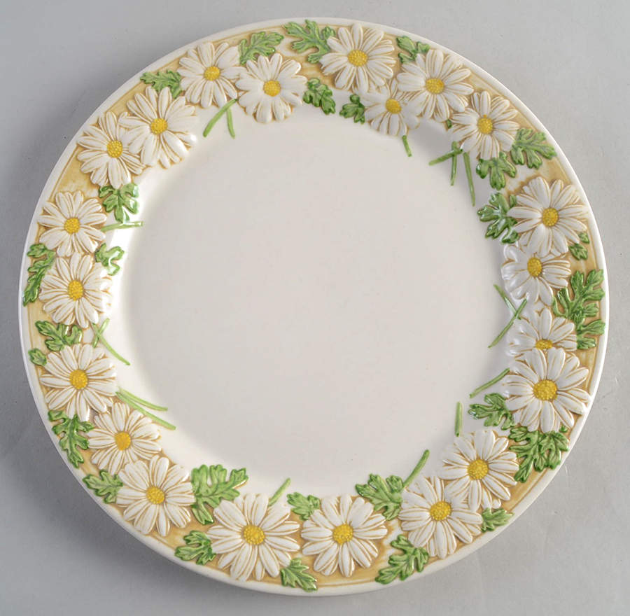 Sculptured Daisy 12" Chop Plate (Round Platter) by Metlox - Poppytrail - Vernon-1