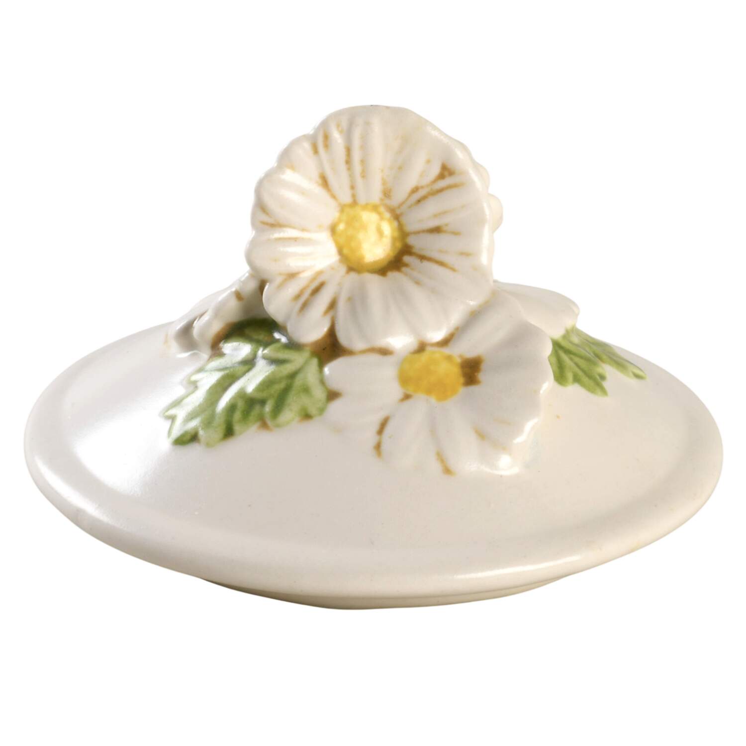 Sculptured Daisy Lid for Sugar Bowl by Metlox - Poppytrail - Vernon-1