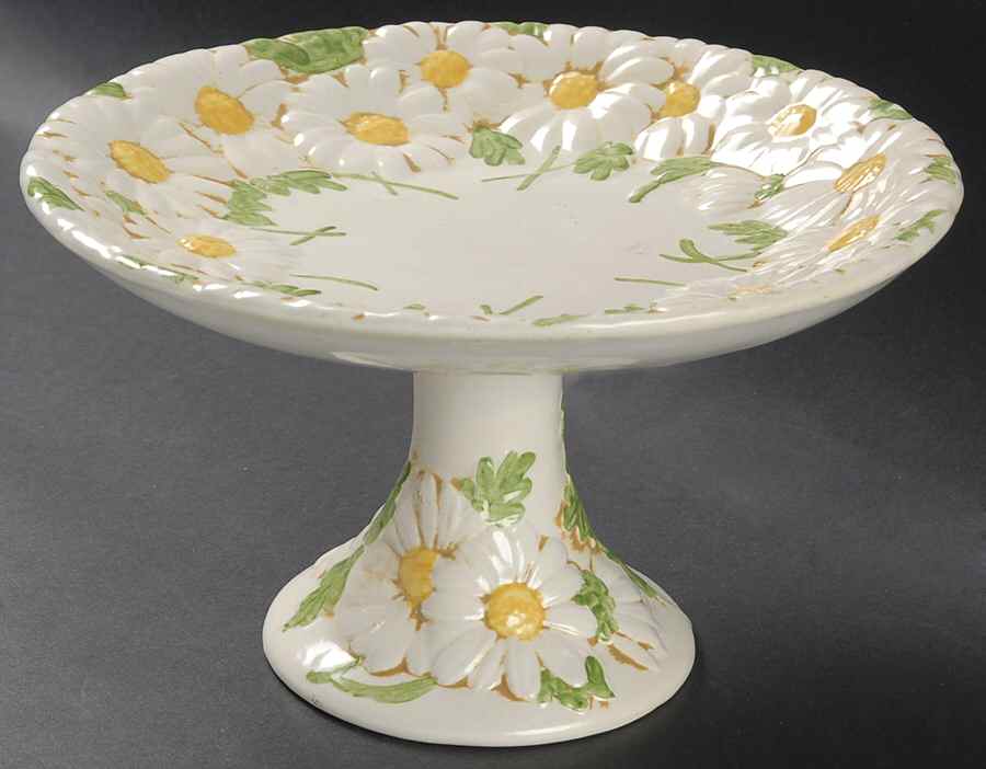 Sculptured Daisy Round Compote (Height X Width) by Metlox - Poppytrail - Vernon-1